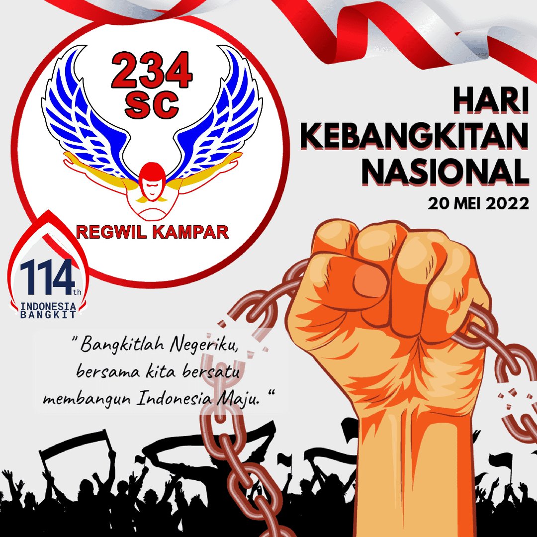 234SCKampar's tweet photo. @234SCKampar dibawah Naungan @234ScRiau Mengucapkan Selamat Hari Kebangkitan Nasional 20 Mei 2022. "Bangkitlah Negeriku Bersama Kita Bersatu Membangun Indonesia Maju"✊🏻😀🇮🇩
#BangkitIndonesia 
#HariKebangkitanNasional 
#Harkitnas2022 
#Harkitnas 
#234sckampar
#234scriau 
#FreeFall https://t.co/7SuY2oiu0b