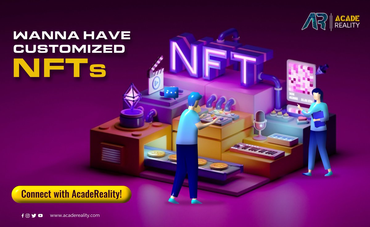 AcadeReality's tweet photo. Every leading #brand is looking to launch its own customized #NFTs in the forms of avatars, merchandise in #videogames , and more! If you are looking for customized NFT designers, connect with us to get the best-in-class NFTs. https://t.co/kA2Li228DR #nftart #NFTGaming #NFTsports https://t.co/LZrpcqcaeq