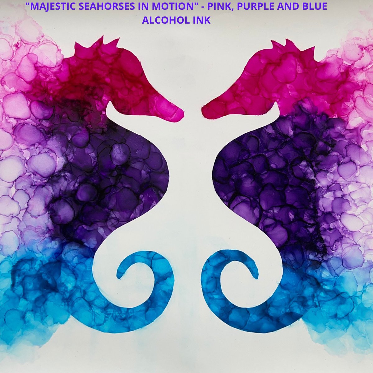 SsentamuDr's tweet photo. This beautiful abstract alcohol ink painting was inspired by the majestic seahorse. The seahorse is one of the most beloved animals in the sea and one of my favourite creatures of the critter world. Many people are captivated and in awe when they see this amazing animal. https://t.co/sn3di5akNo
