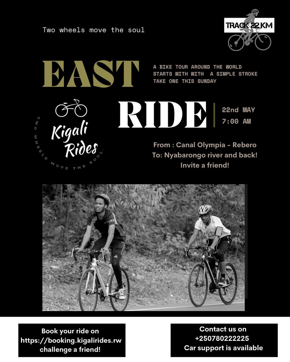Kigali Rides (@kigalirides) on Twitter photo Heeello! Happy Fly-Day!
Have you planned for your Weekend already?? Hey, you don’t want to miss this!!
We are going the East way! Short yet powerful route! Come one come all... let’s do this with massive energy 👊🏾
#ChallengeaFriend
<a href="/visitrwanda_now/">Visit Rwanda</a> Heeello! Happy Fly-Day!
Have you planned for your Weekend already?? Hey, you don’t want to miss this!!
We are going the East way! Short yet powerful route! Come one come all... let’s do this with massive energy 👊🏾
#ChallengeaFriend
<a href="/visitrwanda_now/">Visit Rwanda</a>