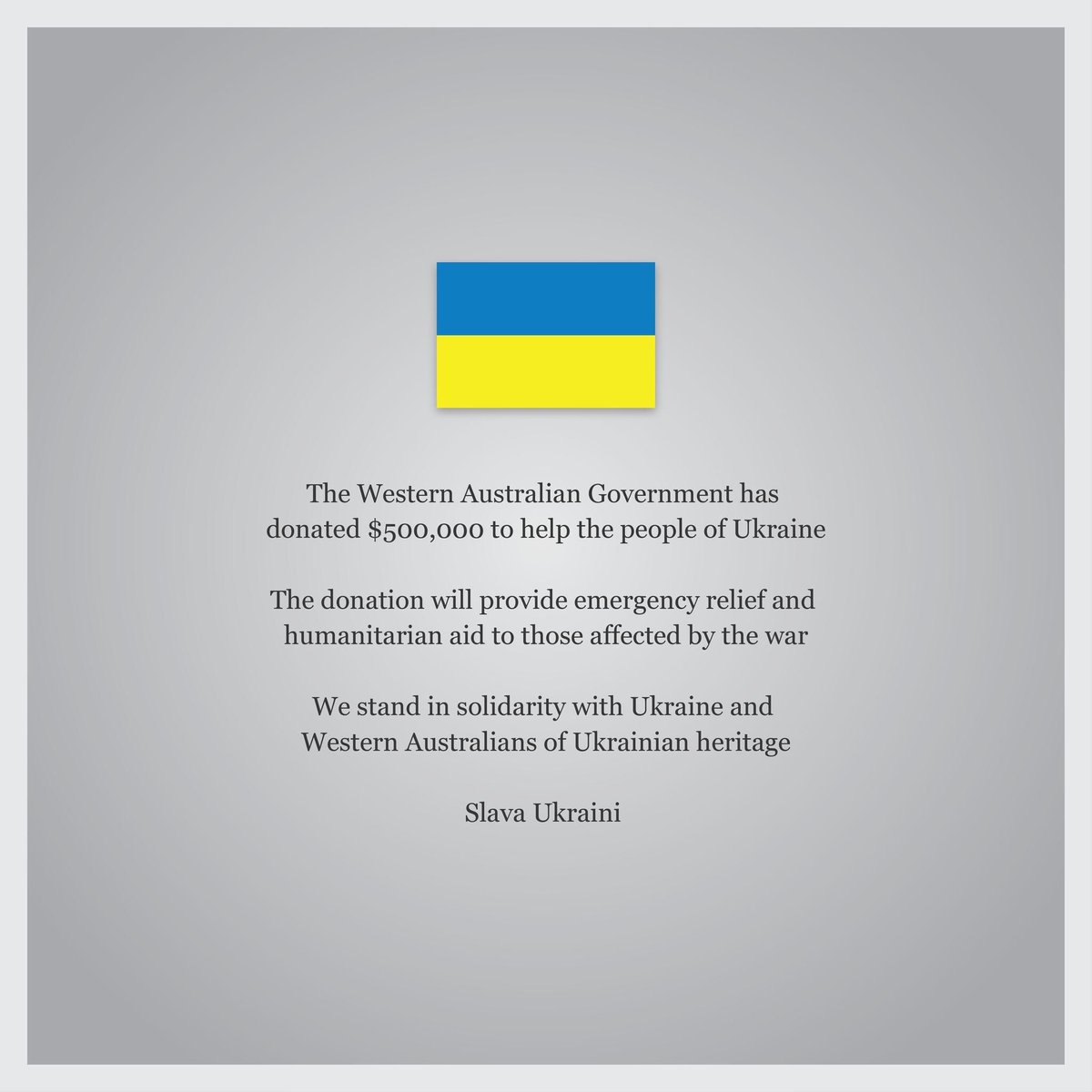 RawcsA's tweet photo. Thank you @MarkMcGowanMP and the WA State Government. RAWCS will ensure that the funds get to where they can be of most help. #rawcs #rotary #Ukraine️ https://t.co/2vCrL94XfX