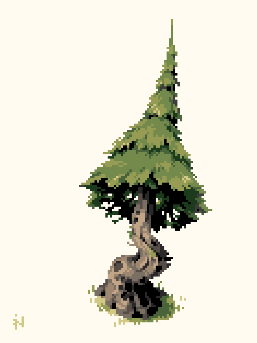 「Tree but with colours :-)

#pixelart 」|Franekのイラスト