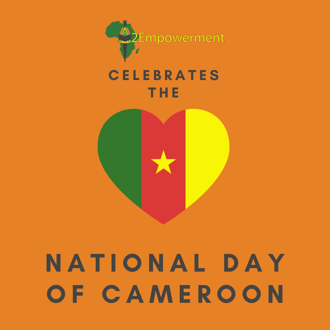 a2empowerment's tweet photo. A2Empowerment celebrates the National Day of Cameroon!

A2Empowement is promoting the Cameroonian culture by posting on holidays important to its residents. #educatetoempower #education #Cameroon https://t.co/DpKVIrRv6N