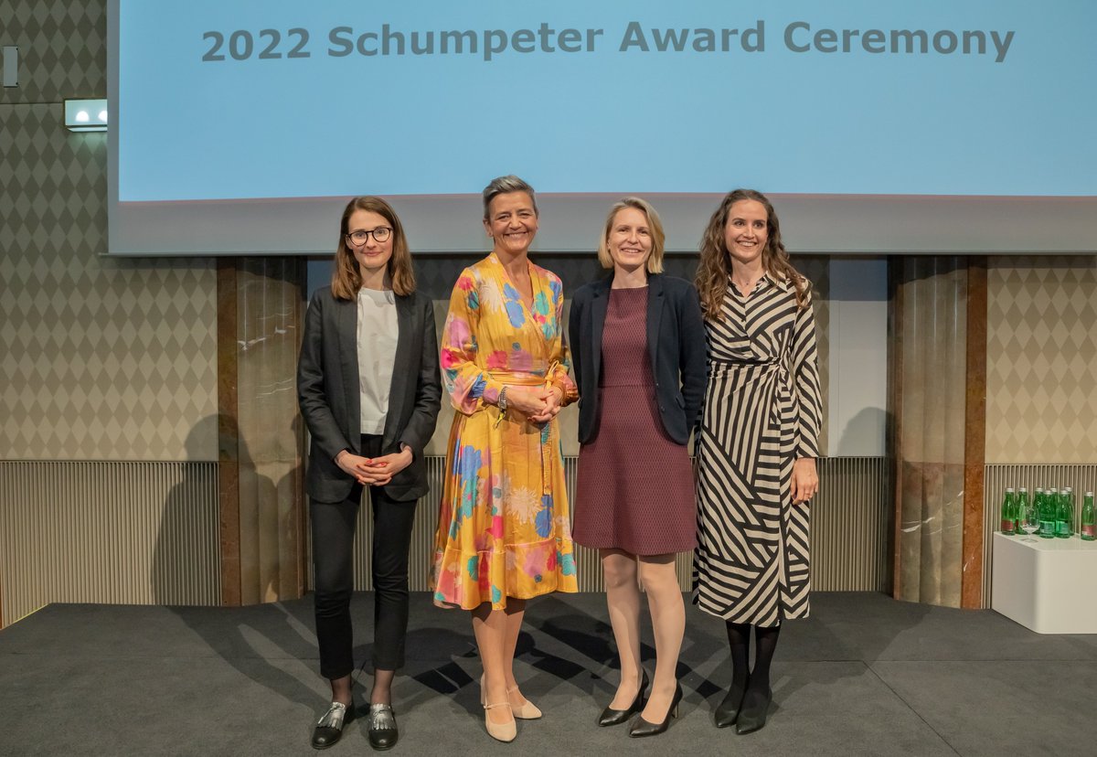 wiiw (@wiiw_ac_at) on Twitter photo Very proud to announce <a href="/wiiw_ac_at/">wiiw</a> economist Maryna Tverdostup (1st left), specialised on labour markets and Estonia, received the Schumpeter Young Economist Award 2022. So did Anja Prummer from <a href="/jkulinz/">JKU - Johannes Kepler Universität Linz</a>. The Schumpeter Award 2022 goes to <a href="/vestager/">Margrethe Vestager</a>. Congratulations! Very proud to announce <a href="/wiiw_ac_at/">wiiw</a> economist Maryna Tverdostup (1st left), specialised on labour markets and Estonia, received the Schumpeter Young Economist Award 2022. So did Anja Prummer from <a href="/jkulinz/">JKU - Johannes Kepler Universität Linz</a>. The Schumpeter Award 2022 goes to <a href="/vestager/">Margrethe Vestager</a>. Congratulations!