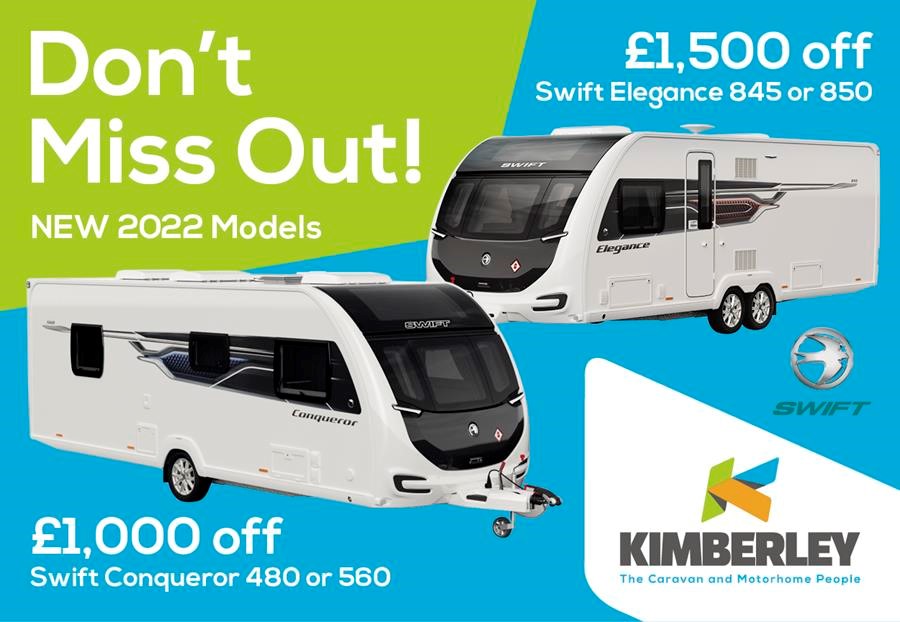 KimCaravans's tweet image. At Kimberley the offers just keep coming! You can now get up to £1500 off selected Swift Elegance and Conqueror models.
With limited availability this offer won’t be around for long, so give us a call or visit us in branch.
@swiftleisuregroup #swiftelegance and #swiftconqueror