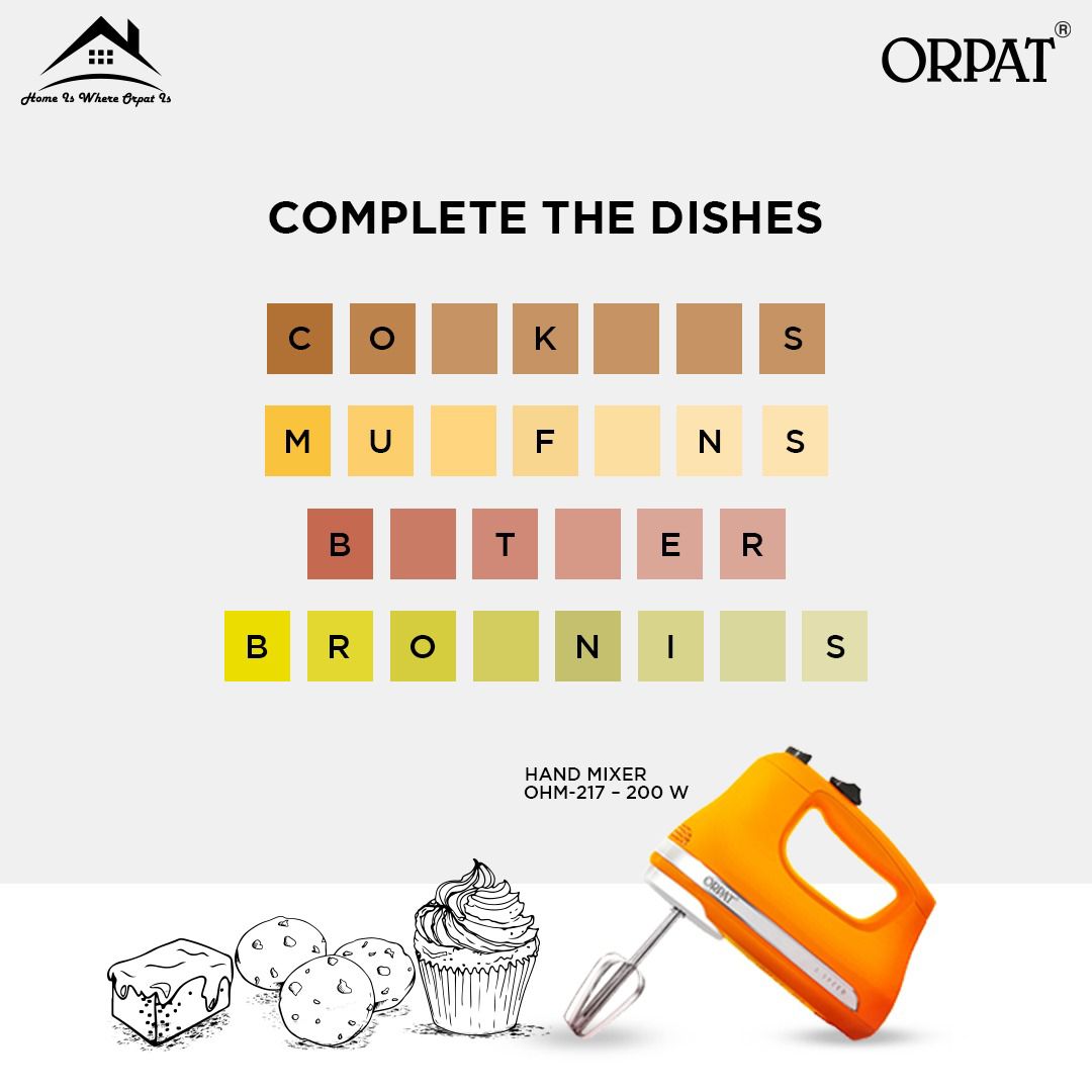 orpat_group's tweet image. The smell of freshly baked items is irresistible.
But can you identify and complete the missing words?

Comment the words below and win.

Tag and challenge your friends and family to increase your chances of winning.

orpatgroup.com

#Contest #ContestAlert #Orpat