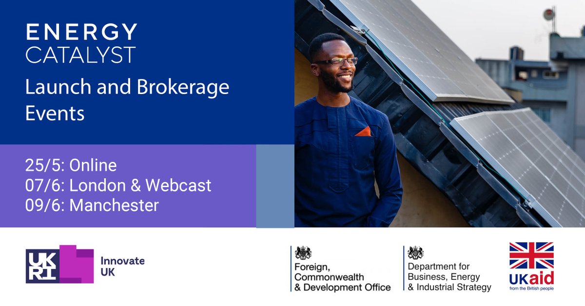 IUK_Global's tweet photo. The @innovateuk Energy Catalyst programme is one of the UK’s biggest energy access focused grant funding initiatives. Join us for the #EnergyCatalyst Briefing: Launch and Brokerage Events.

Register here: https://t.co/VY93EUu1Iz 

@innovateuk @beisgovuk @UKRI_News @FCDOResearch https://t.co/ISOJBMJXDl