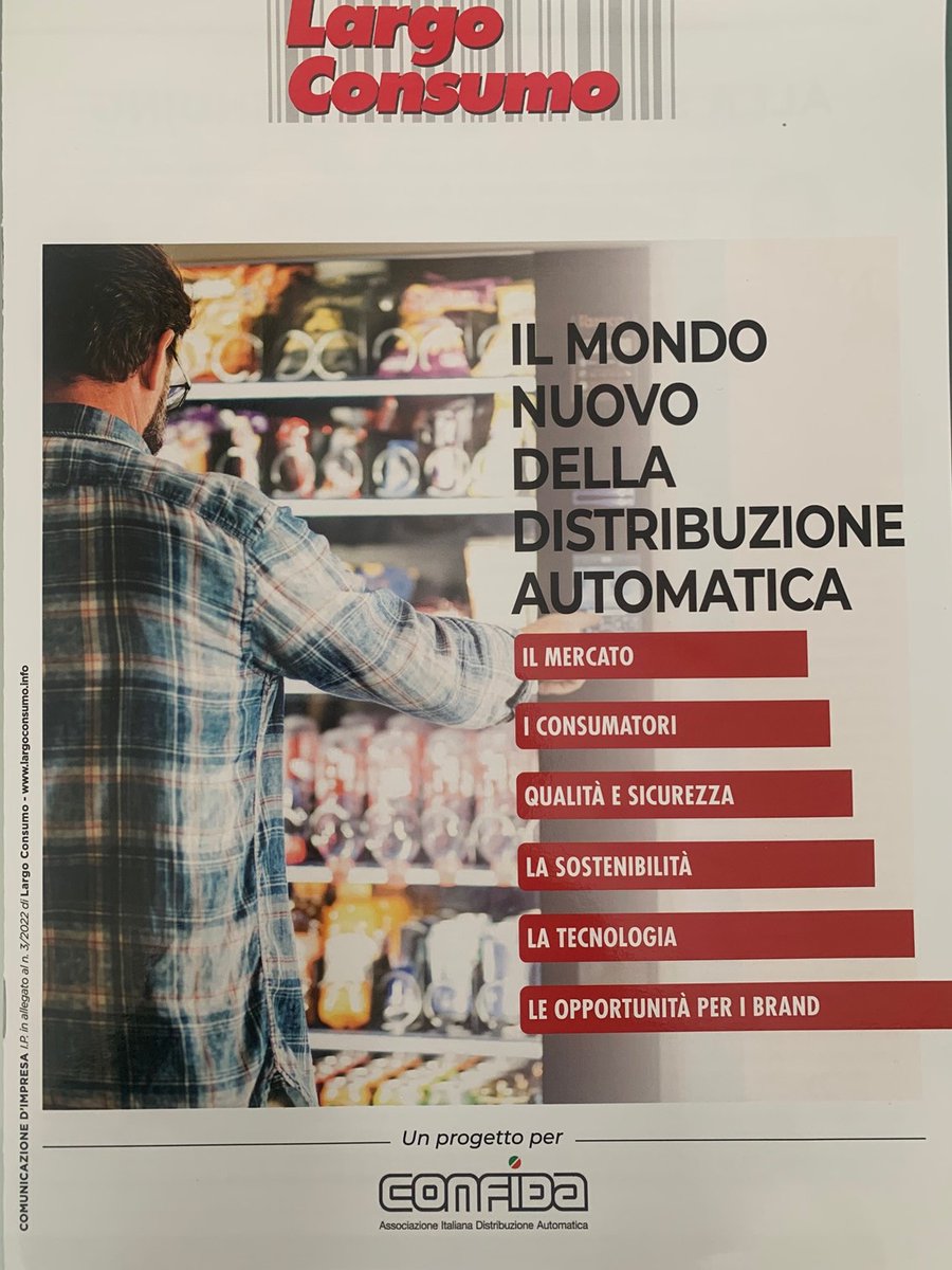 confidavending's tweet photo. Vuoi conoscere meglio il canale distributivo del #vending? Puoi scaricare il fascicolo di @largoconsumo dedicato alla #distribuzioneautomatica sul sito di #Confida: https://t.co/Gjn0U7bEu8 https://t.co/qZv5QFeBfa