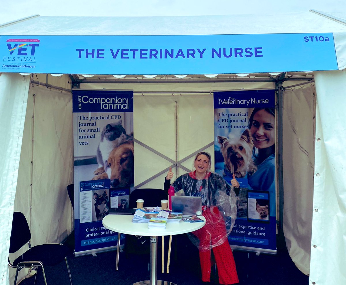 CompanionAni's tweet photo. And VetFest 2022 is off to a slightly soggy start! Come and pay us a visit and pick up a copy of the latest Companion Animal and The Veterinary Nurse @TheVetNurseJnl at stand ST10a, we look forward to chatting to you all! #VetFest #VetFest2022 @TheVETFestival https://t.co/xZ7dq9sHMK