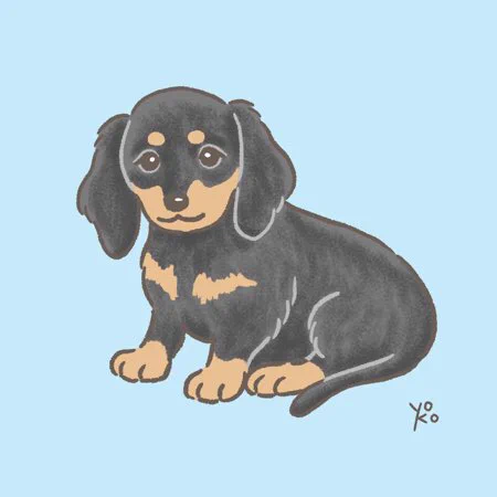 【原画】『ジュネリコ』（絵画　パステル画　犬　ミニチュアダックス　犬イラスト） chippoke on X: 