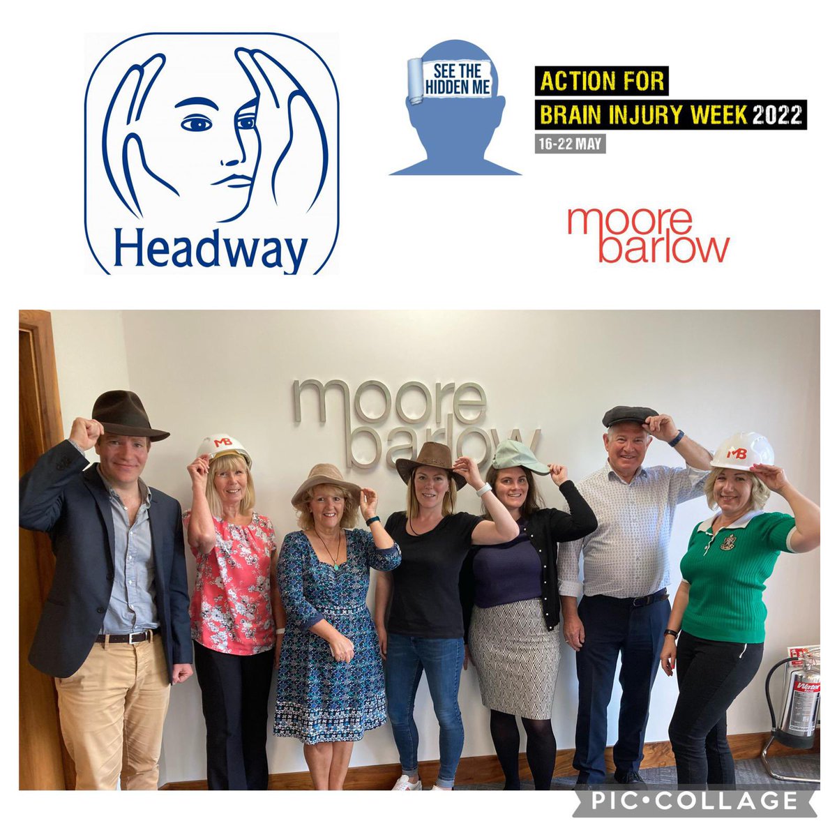 MBinjury's tweet photo. Happy #HatsforHeadway day! Our serious injury team have donned their hats this #ABIWeek22 to raise money for @HeadwayUK. If you would like to donate, text HFHW5 to 70085 to donate Β£5 or HFHW10 to donate Β£10
#BrainInjuryAwarenessWeek #ABIawareness #braininjury #charity #support https://t.co/hUQsJRJiM2