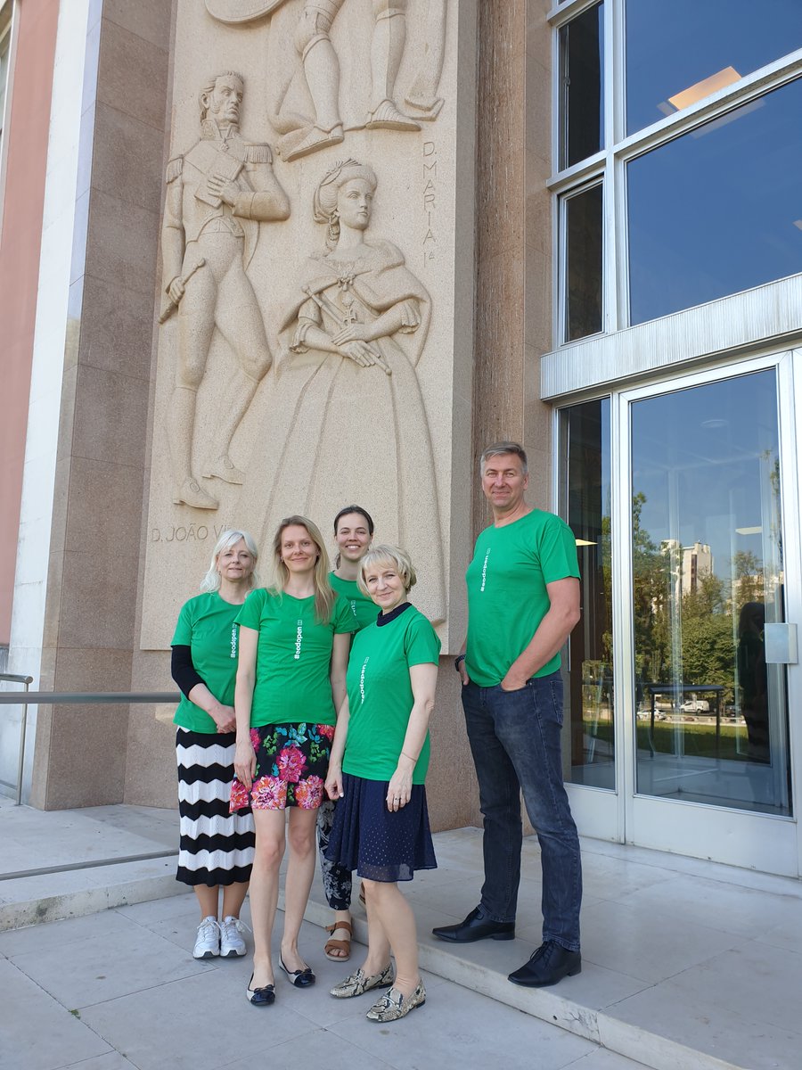eodopen's tweet photo. Green Team from the @NationalLibrary  of Estonia in Lisbon #EODOPEN #projectmeeting https://t.co/MZhC3OC2J5