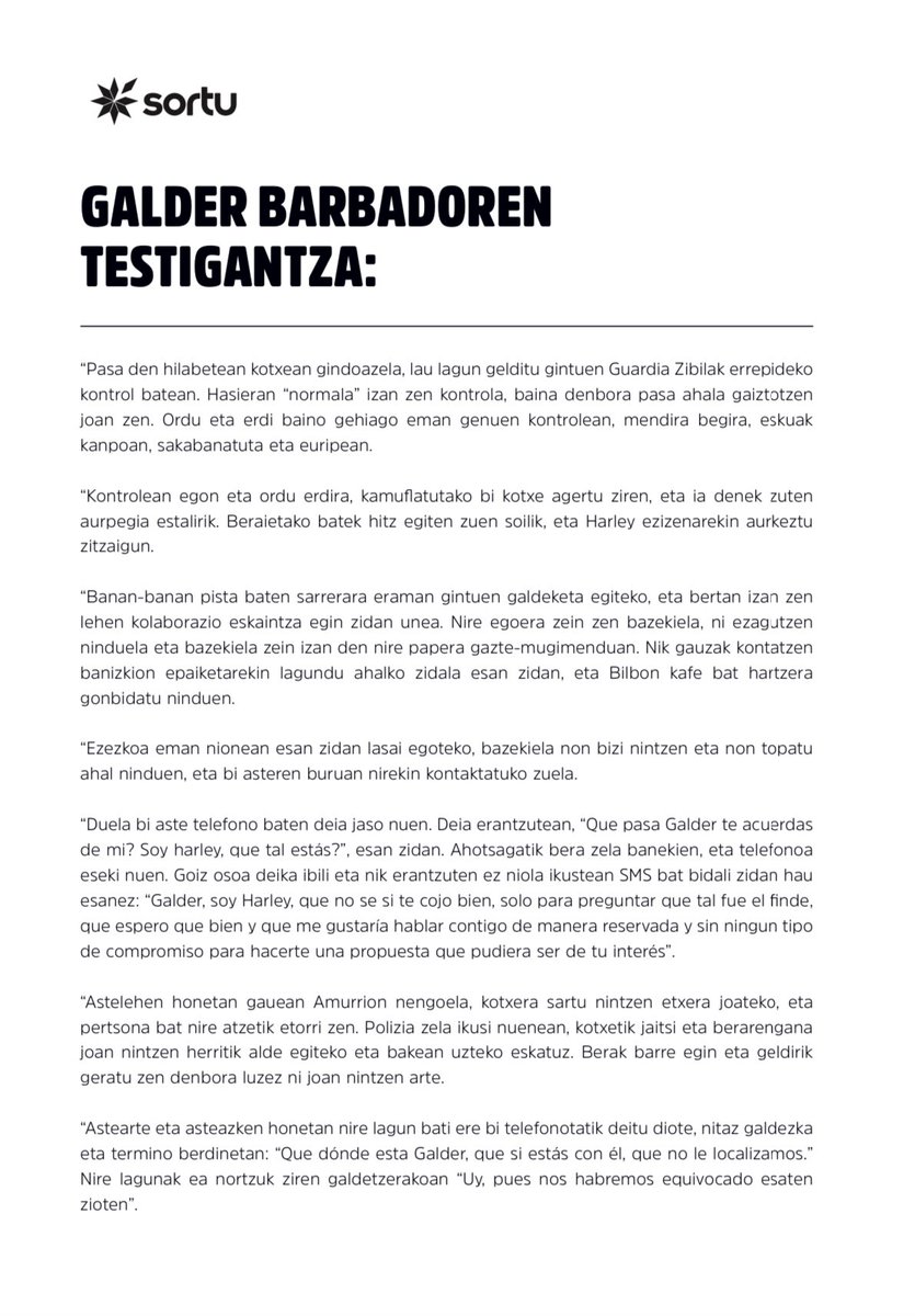 🔴 Galder Barbadoren testigantza.