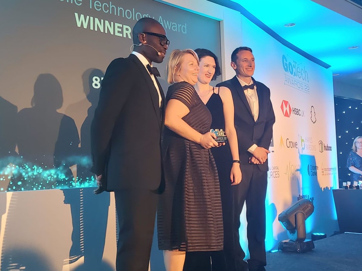 87PercentLtd's tweet image. Great news!

Last night, we attended the #GoTechAwards by @BLeaderNews and were delighted to be awarded the ‘Best Mobile Technology Award’

A huge thank you to the whole 87% team and everyone supporting our mission to improve the #mentalhealth of society, percent by percent

1/2