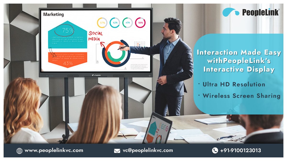 Engagement and interactions in your classroom and huddle spaces are made easy with #PeopleLink's #interactivetouchdisplay. It is the most favorable solution to bridge the interaction gap that lies between the trainers and their teams.

#allinonedisplay #interactivelearning #4k