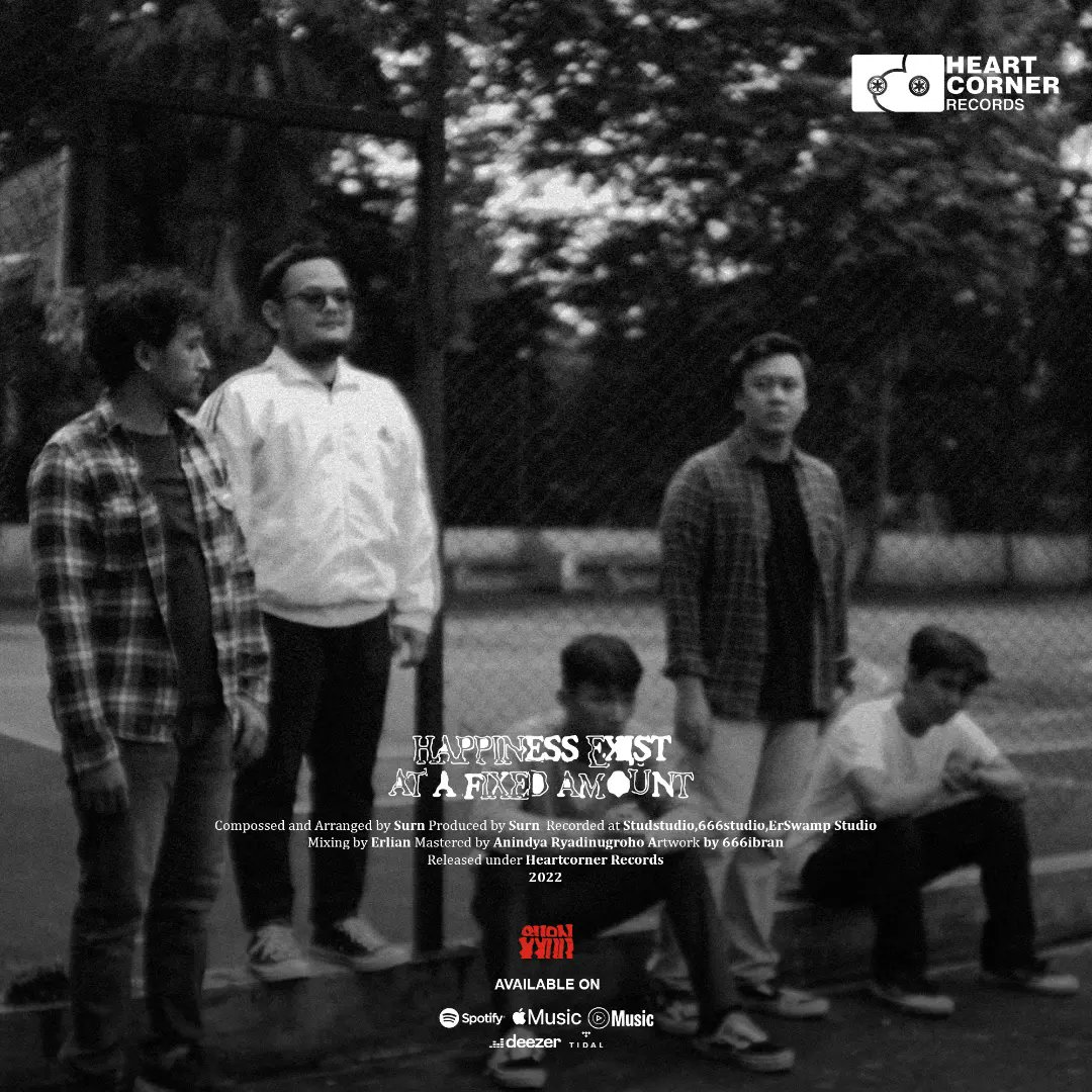 hcrecs's tweet photo. New single from @surnrock 'Happiness Exist at a Fixed Amount' is available on digital streaming platform

#heartcornerrecords 
#surn
#purwokerto https://t.co/KFWZQDPNuL