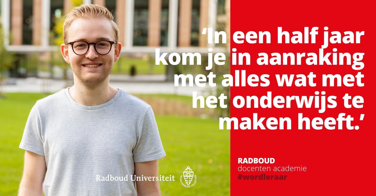 Daan raadt aan: volg de Educatieve Minor! Ontdek in een half jaar of het onderwijs iets voor je is. Inschrijven kan tot en met morgen! #wordleraar bit.ly/3NtaDay