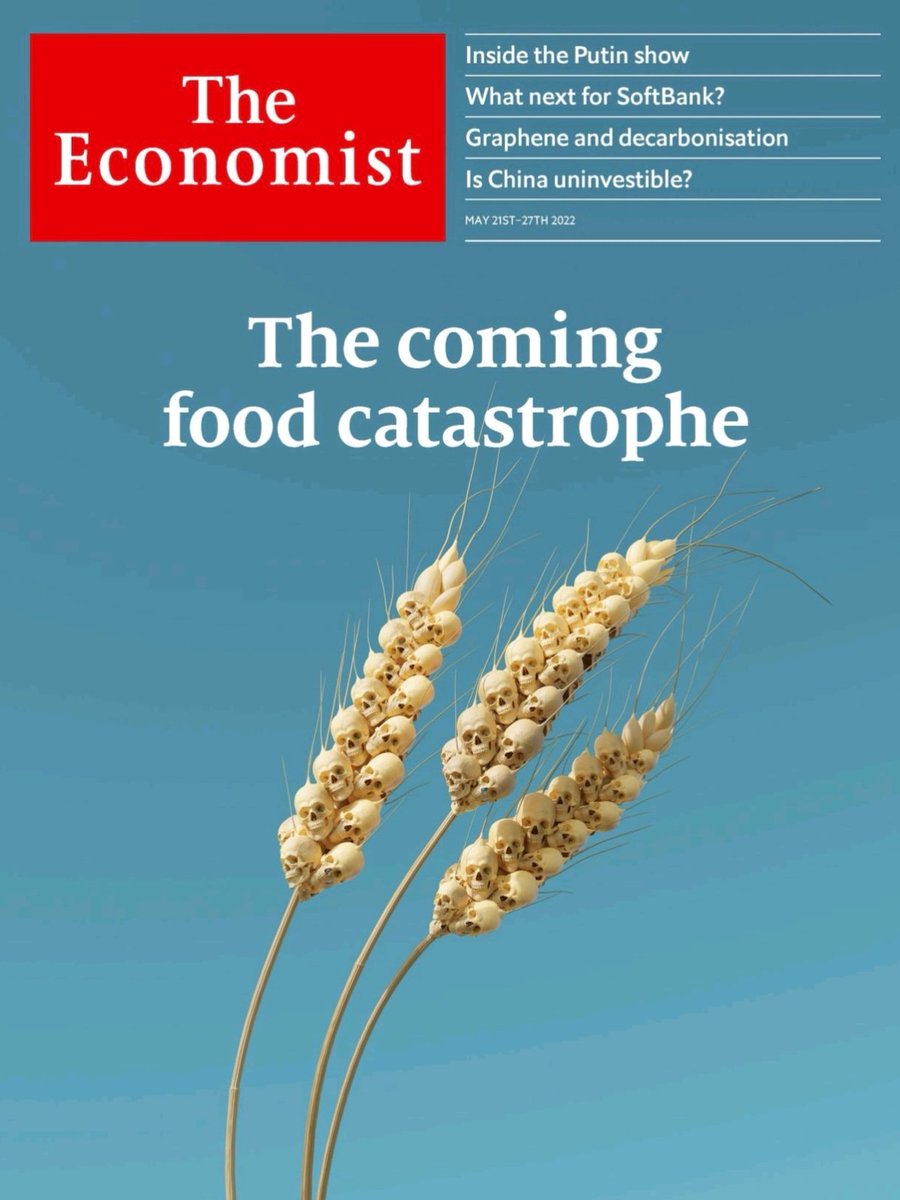 Yaklaşan gıda felaketi.
Bu Kapak çok konuşulacak...
Bu başlangıc, 
Savaş , kırılgan bir dünyayı kitlesel açlığa doğru sürüklemektedir.
<a href="/TheEconomist/">The Economist</a>