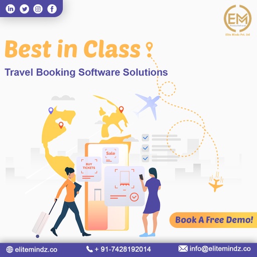 elitemindztech's tweet image. Give your users a one-stop solution for all their booking requirements where they can book accommodation, rental cars, buses, railways, and more!

#travelbookingengine #bookingsoftware #onlinetravelbooking #flightbookingsoftware #travelagencysoftware #softwaresolutions