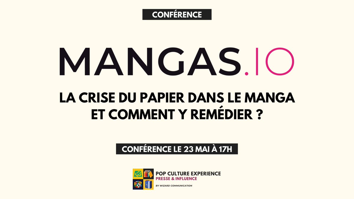 PopCulture_Exp's tweet photo. [Conférence] @io_mangas prendra la parole sur la crise du papier dans le manga et comment y remédier 📚

Le 23 mai à 17h : https://t.co/wJeqGvPxw5

#PCE2022 #relationspresse #popculture #manga #simultrad #papier #event #networking https://t.co/vki9fIDmbb