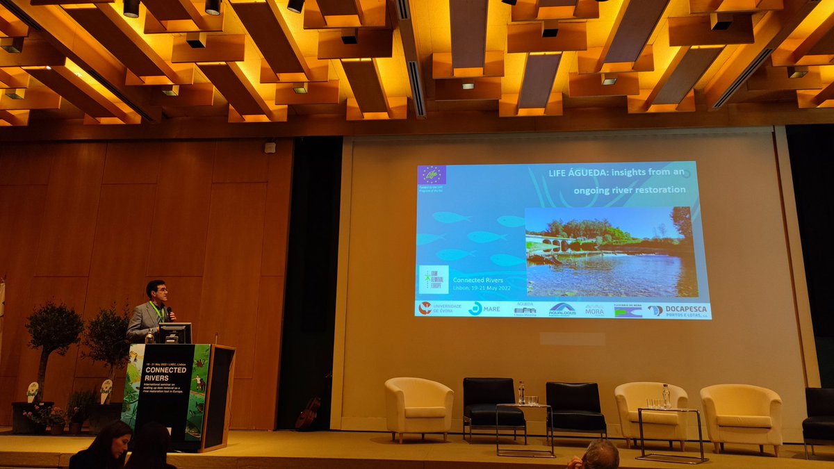 LifeAgueda's tweet photo. Day 2 of #damremovalEurope seminar, and @LifeAgueda is on now 😊
Before &amp; after #damremoval to be disclosed today. #stayconnected
@fishmigration @LIFEprogramme https://t.co/OOrDnqLP4Y