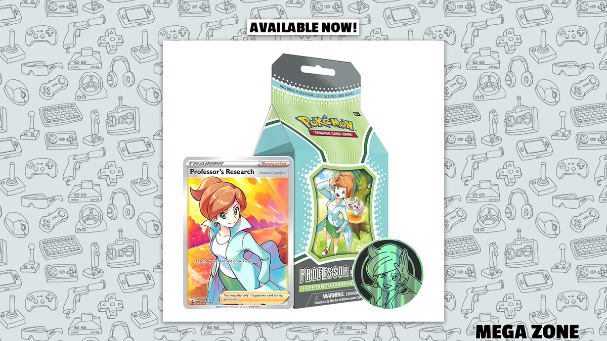 MegaZone_'s tweet photo. 4 exclusive #PokémonTCG #promocards ✨, 7 #boosterpacks 🔥 and a lot of accessories to get you tournament-ready! 🏆

The #ProfessorJuniper Premium Tournament Collection releases today and is available in the store now: https://t.co/miPbZDG8IS https://t.co/Ji5BzjpRtq