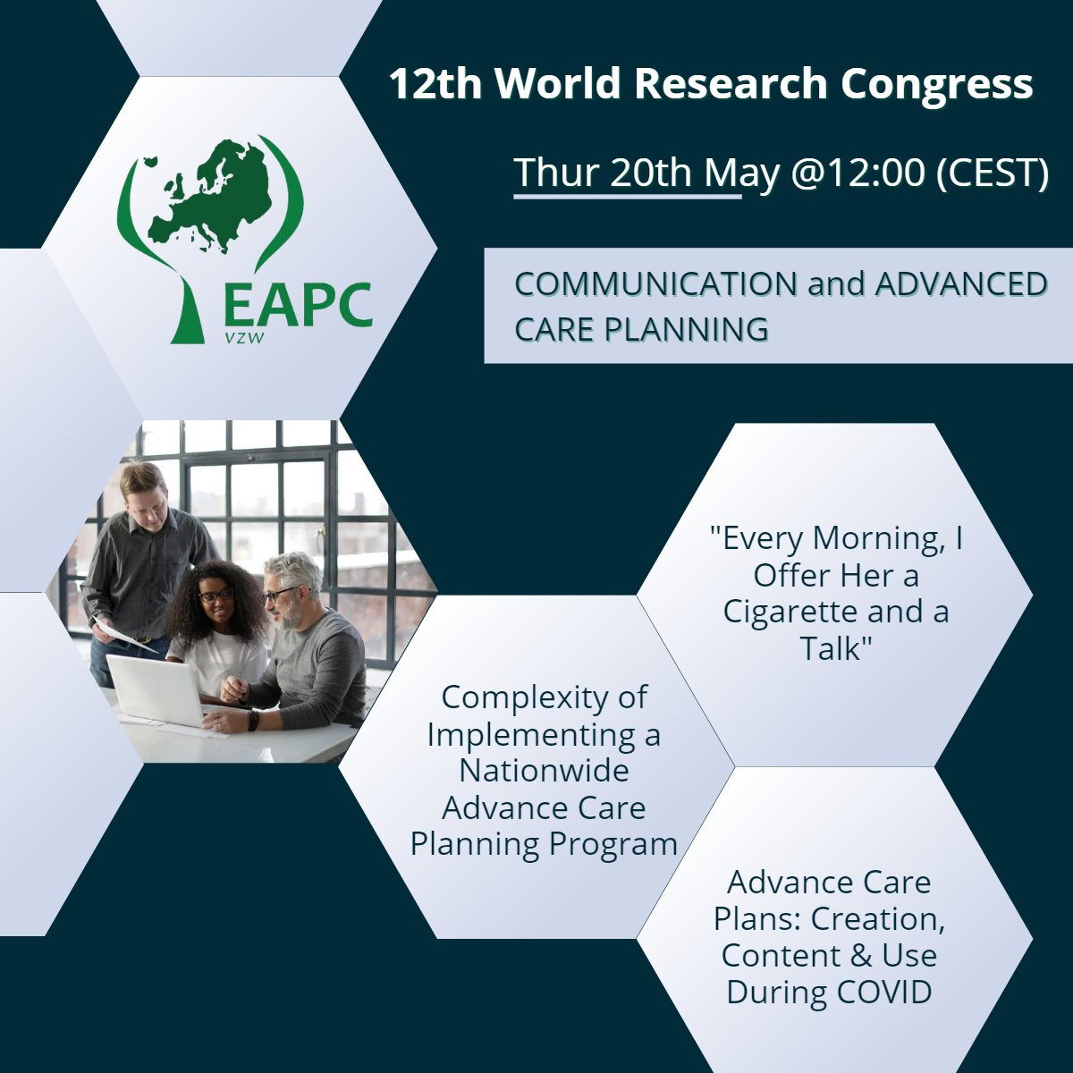 EAPCvzw's tweet photo. In our next session we hear from speakers on #communication and #advancecareplanning
#pallcare #ACP #EAPC2022
@SMcilfatrick @AndreaBruun @Pgmcfarlane https://t.co/m8x6apKPFB
