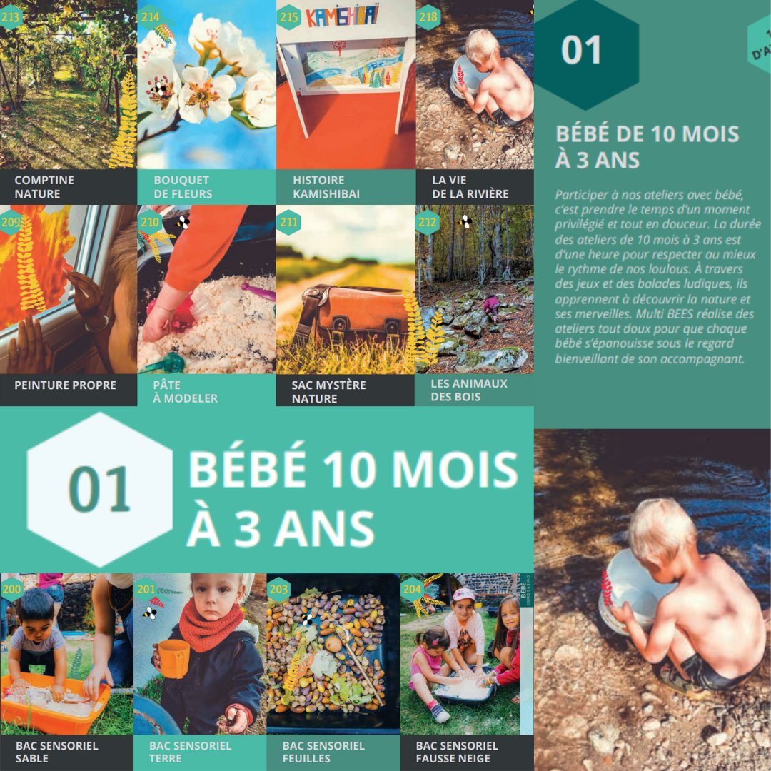 BeesMulti's tweet image. Découvrez notre catalogue mais plus particulièrement notre partie Nature pour les bébés de 10 mois à 3 ans

Venez réserver votre atelier pour passer un moment toute en détente avec votre bébé et éveiller ses sens🤩
multibees.com/ateliers/ateli…

Des BEES ! 🐝🤩
#multibees