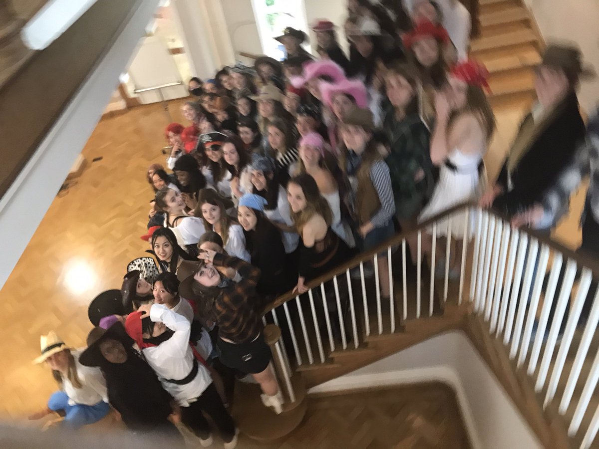 An invasion of pirates and cowboys has hit St Swithun’s as U6 celebrate their last day before study leave! #piratepride #Cowboys