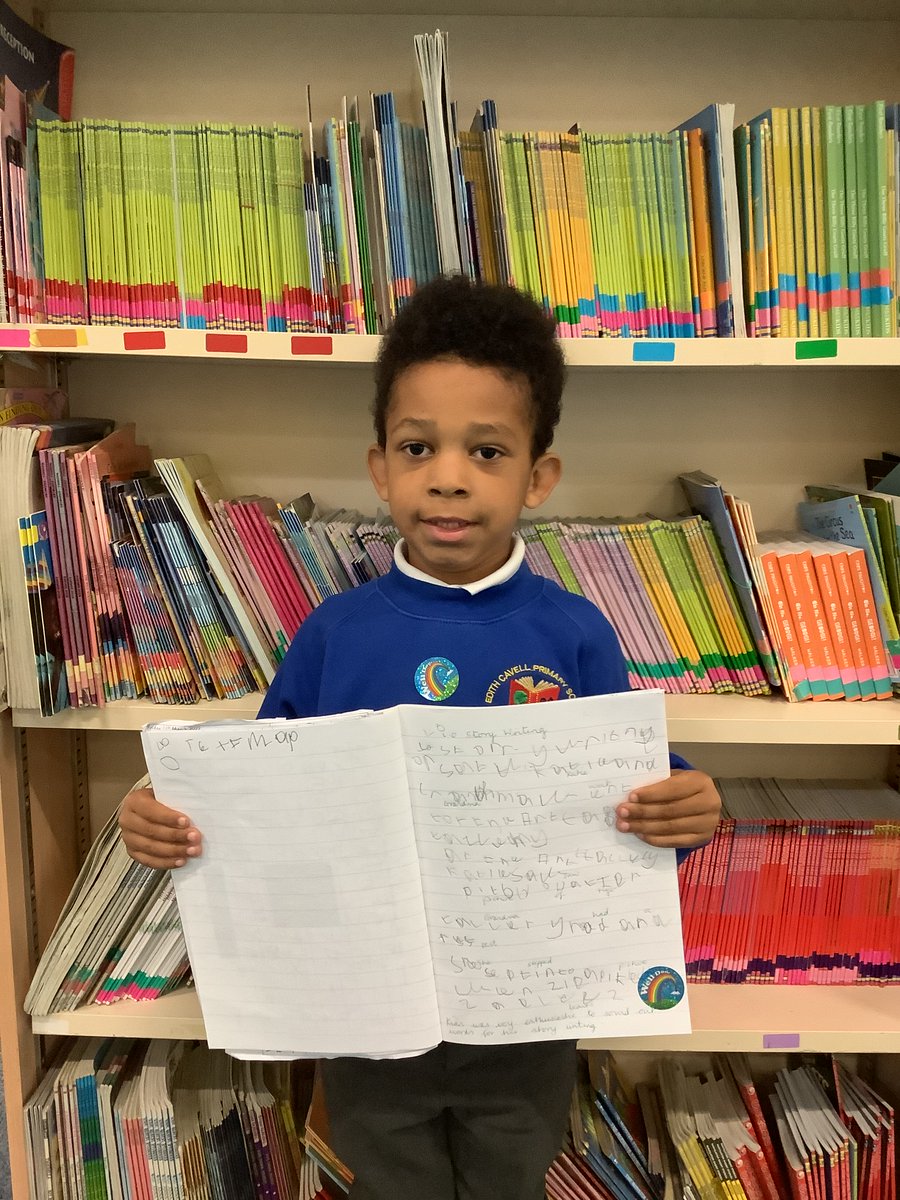 Kian was also rewarded with a Headteacher Sticker today for writing an AMAZING story! Well Done Kian!👏 #edithcavellprimaryschool #edithcavell #ecps #welldone #writing #story #headteachersaward