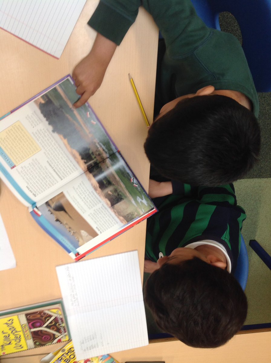 Edwaltonprimary's tweet photo. In Year 3, we're buried in books this morning, researching the geography of Egypt. #NoScreens #EcoDay #DressInGreen @wwf https://t.co/hzVvhSfc7U