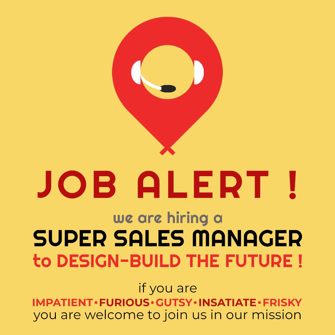 SanjayMhatre's tweet photo. *HIRING ALERT* for the designation of a *SALES MANAGER*

Send your CV to artist.architect@gmail.com

or WhatsApp on 9820241043

Clearly marked: Applying for the position of Sales Manager

Experience rqd: 3 years

Salary: Sky is the limit !

 #hiring #hiringnow #hiringimmediately https://t.co/UG8zZYykau
