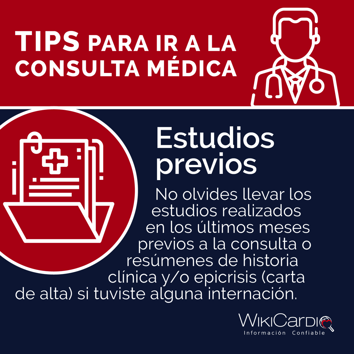 Wiki_Cardio's tweet photo. TIPS PARA IR A LA CONSULTA MÉDICA

#consultamedica
#antecedentesdesalud
#estudiosprevios https://t.co/2IYi2shEjb