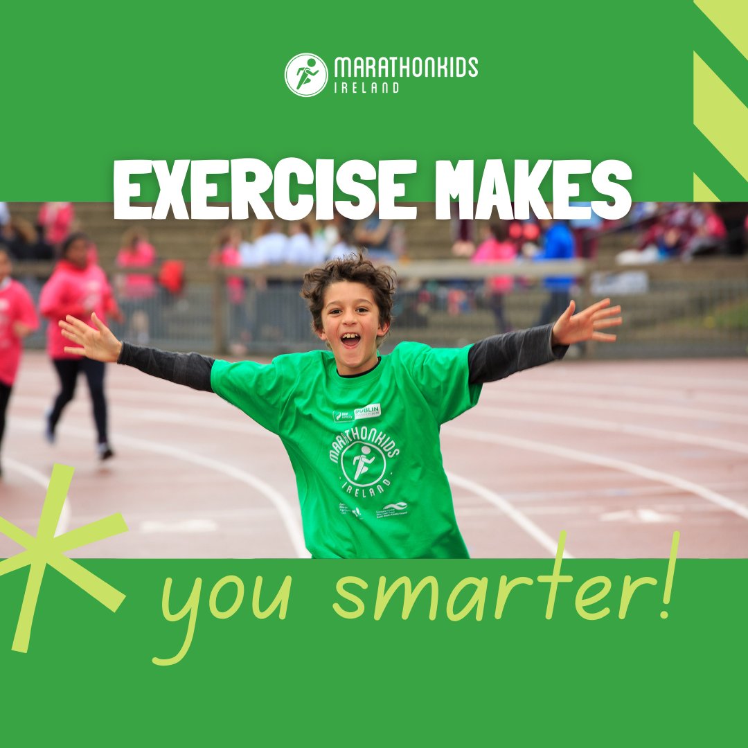 MarathonkidsIre's tweet photo. It’s quite simple, the more aerobic exercise we do the more oxygen that gets pumped around our body through our blood. This means that our brain tissue gets better nourishment.
So, let's exercise!
#marathonkidsireland #runningireland #schoolireland #sportprogramme https://t.co/fsL8LZvDNA