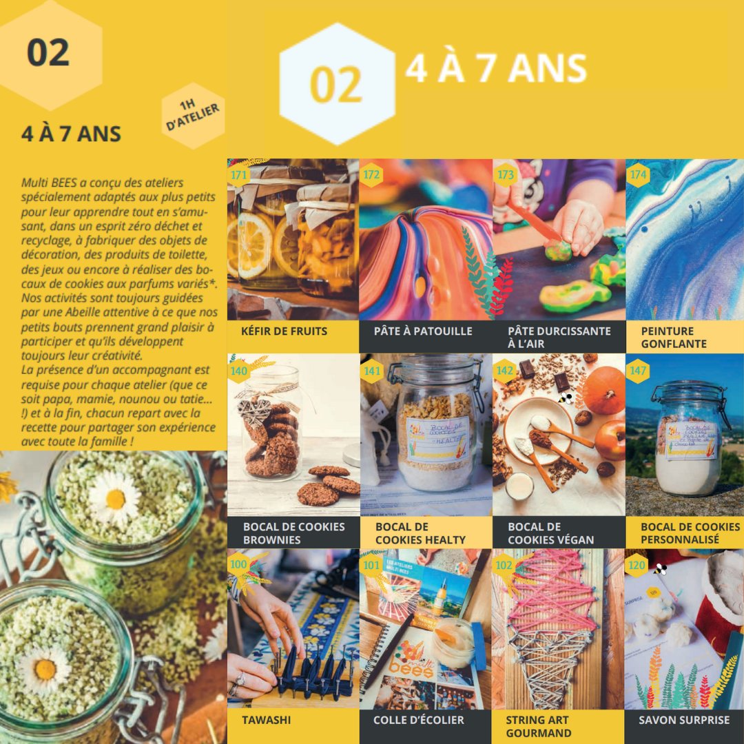 BeesMulti's tweet image. Découvrez notre catalogue mais plus particulièrement notre partie Zéro Déchet pour les 4 à 7 ans😊 

Venez réserver votre atelier pour votre enfant où il apprendra tout en s’amusant à prendre soin de la planète 🤩
multibees.com/ateliers/ateli…

Des BEES ! 🐝🤩
#multibees