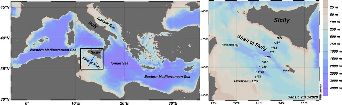 JeromeOLLIER's tweet photo. Actus Mer/Sea News:  Hydrological and Biogeochemical Patterns in the Sicily Channel: New Insights From the Last Decade (2010-2020) - @FrontMarineSci https://t.co/CxY05FaH5S https://t.co/klb3u4WaaZ