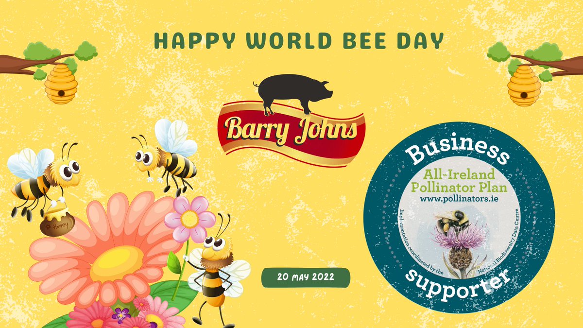 Barryjsausages's tweet photo. Happy World Bee Day. "Bee"-ing part of the All Ireland Pollinator Plan and Bord Bia Origin Green is very important to us at Barry Johns. Let's honour our busy little pollinators as we celebrate this day. #WorldBeeDay2022  #origingreen #Allirelandpollinatorplan #pollinators https://t.co/5cRyQY8YoY