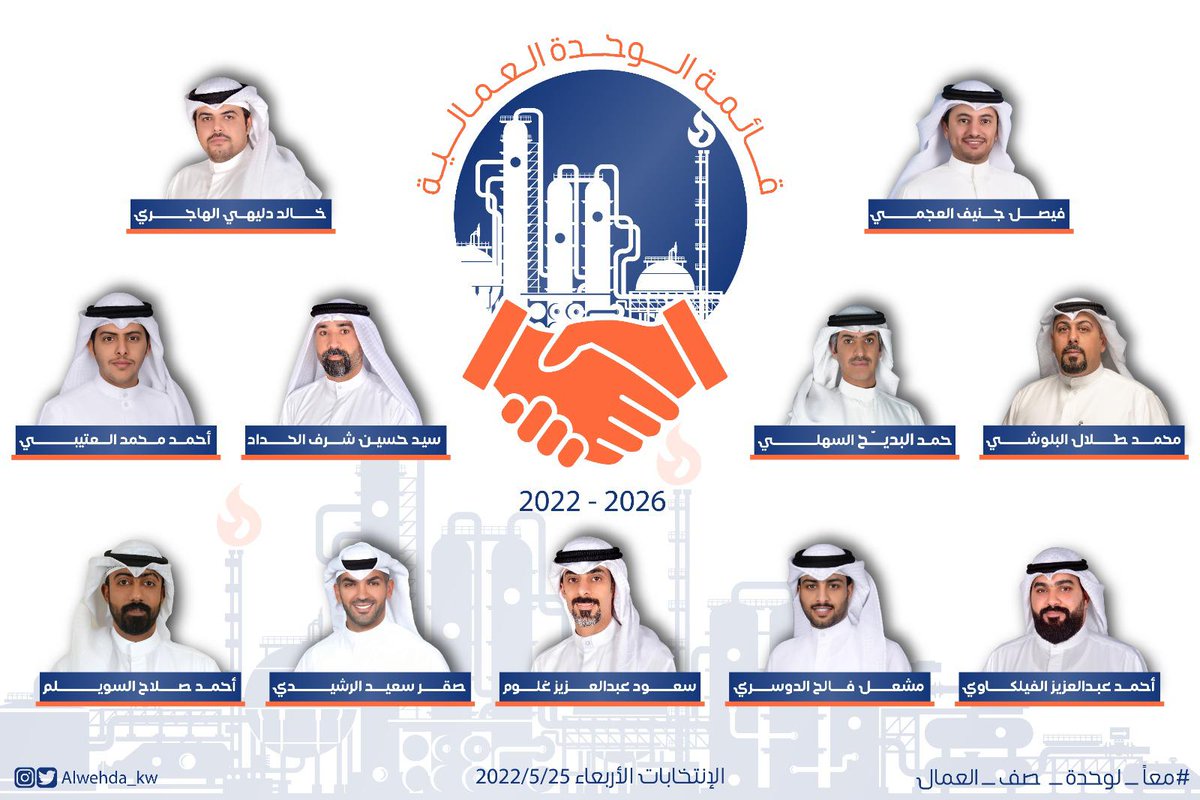 alwehda_kw's tweet photo. موعد إنتخاب أعضاء مجلس إدارة نقابة #القطاع_النفطي_الخاص 

للدورة (٢٠٢٢-٢٠٢٦)

الاربعاء ٢٥/٥/٢٠٢٢
وقت التصويت (٩ص - ٨م)

في مبنى إتحاد عمال البترول - الأحمدي 

وجوب إبراز:
● البطاقة المدنية الاصلية

أو 

● هوية العمل الاصلية

أو

● تصريح الدخول الاصلي 

#الوحدة_العمالية https://t.co/sC4vtq4atQ