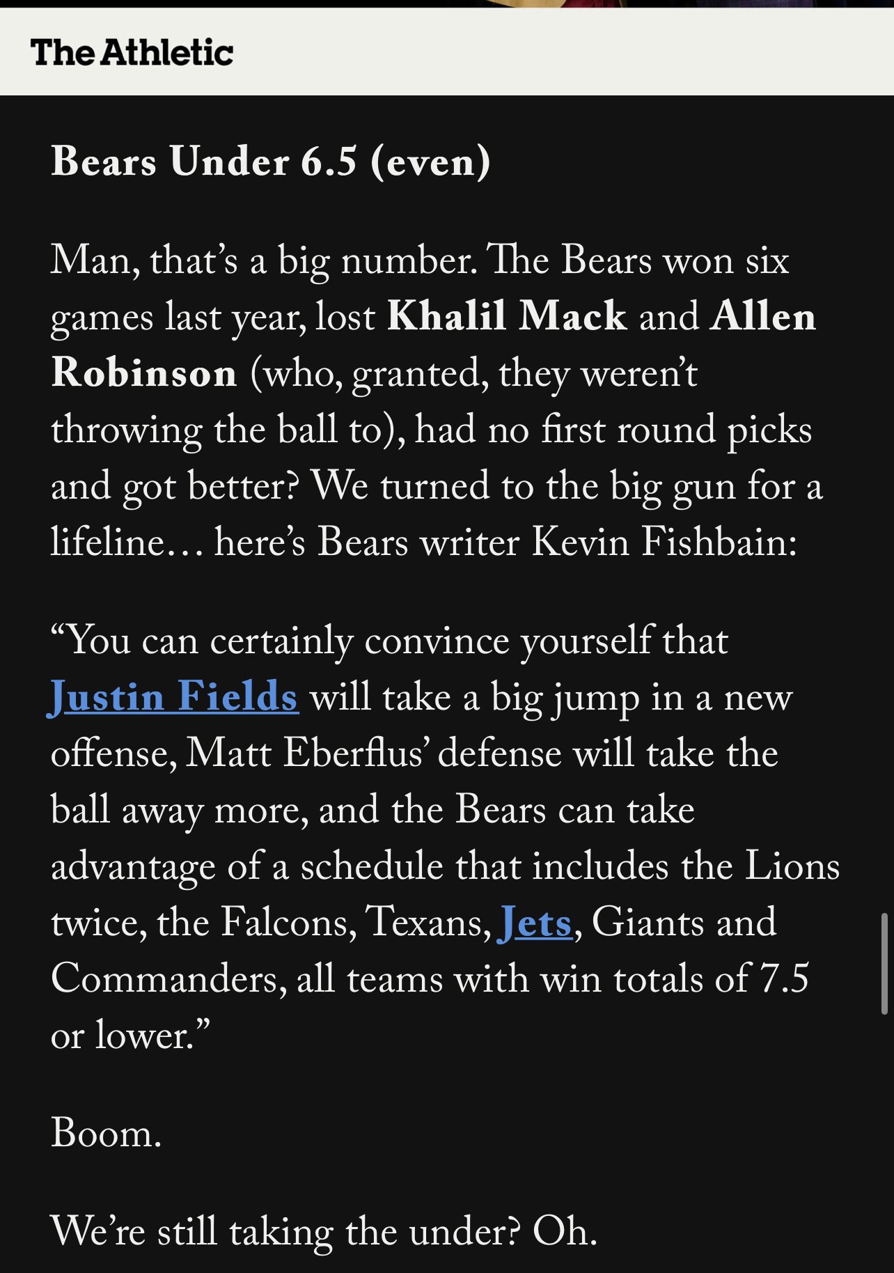 Clinton Cole on Twitter "Bears over/under 6.5 wins this year….. https