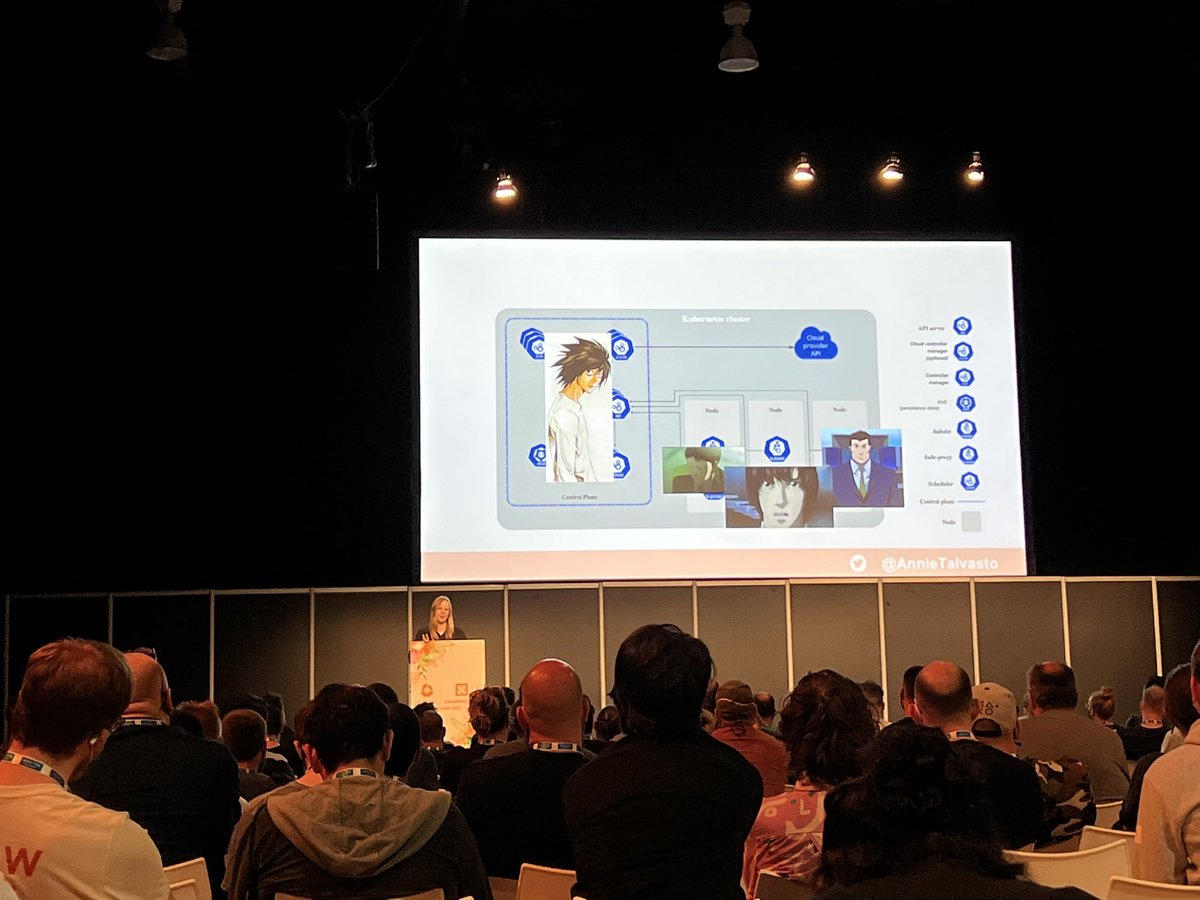 Interesting and fun talk about the landscape of #anime and #Kubernetes development, with helpful beginner tips to get you started! <a href="/AnnieTalvasto/">Annie Talvasto</a> #KubeConEU #KubeCon