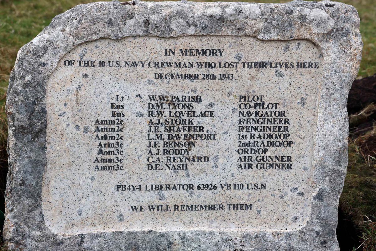 The memorial stone for the Liberator crewmen
