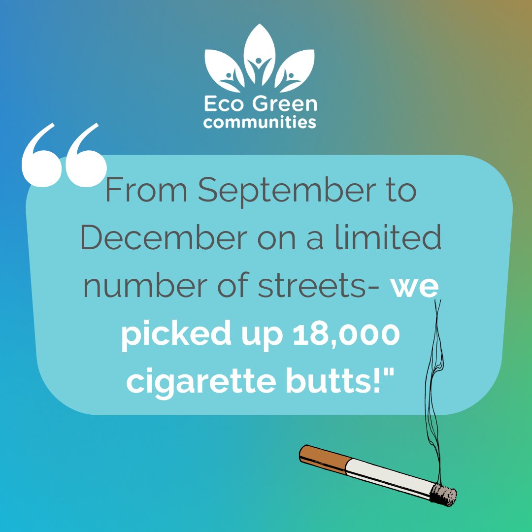 Can you believe this number? A staggering 18,000 cigarette butts were picked in a 4 month period on limited streets in Deal, Kent 😲

Find out more about our solution here: ecogreencommunities.com/cigarette-butt… 👍