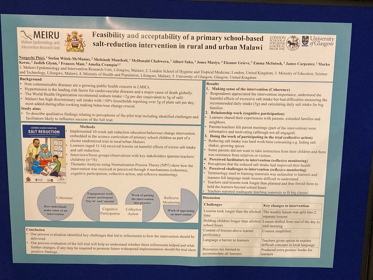 MEIRU_MALAWI's tweet photo. At the @UofGIHW Research Away Day 2022, Victoria Ferguson was able to showcase the important research being conducted in Malawi by our hard-working 
@MEIRU_MALAWI &amp; international multidisciplinary research teams. Well done to @Owen_Nkoka, @JuniousSichali &amp; @nozgap for the posters https://t.co/t4L97JhIOd
