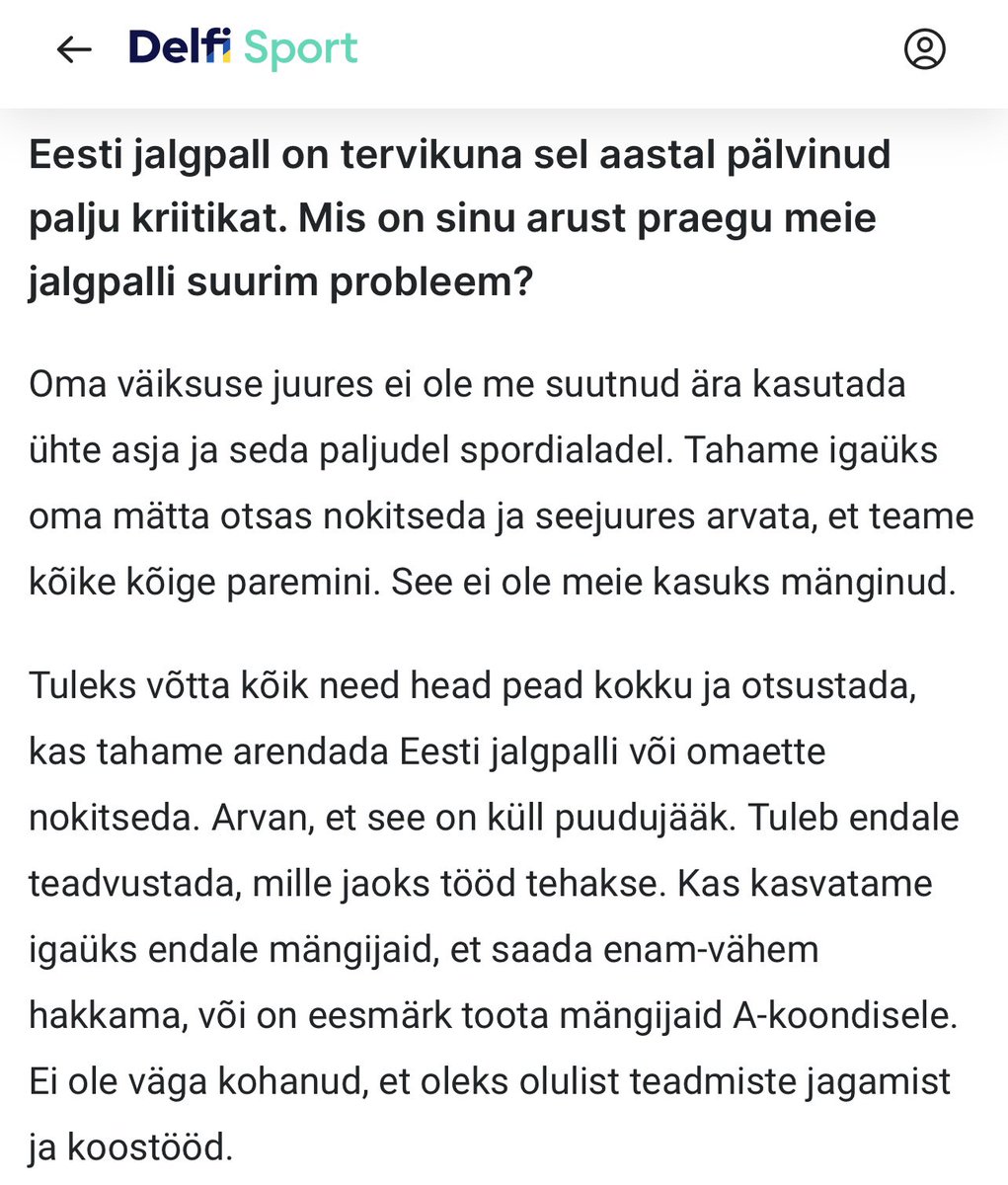 Ragnar Klavan (väga targa mehena) võttis ideaalselt kokku kogu Eesti pallimängude maailma. Täpselt samad sõnad kehtivad ka Eesti jäähoki kohta!