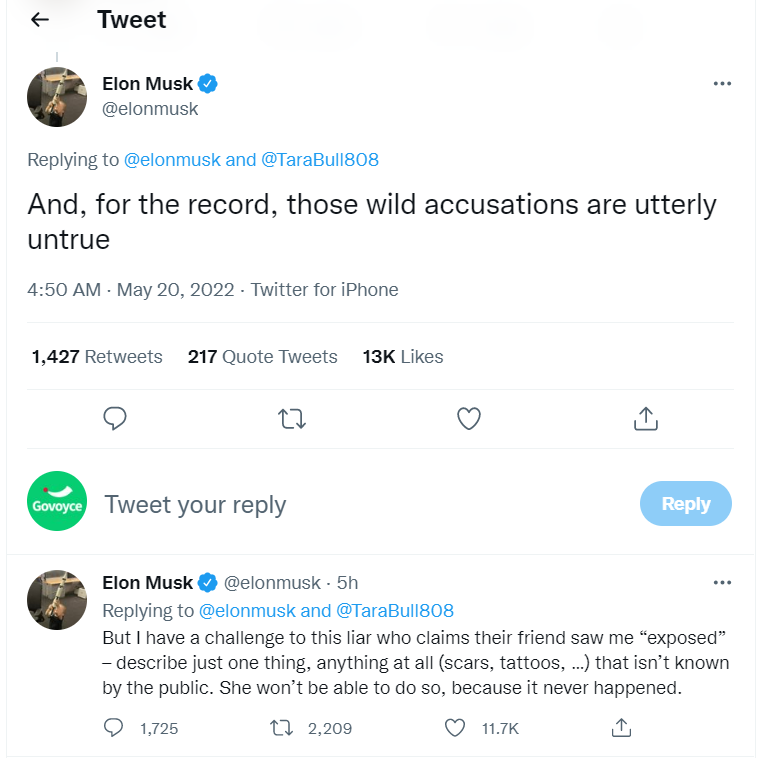 Twitter - Is this your algorithm which is hiding @elonmusk replies (attached in the image) when one visits his page under 'Tweets and replies'? Aren't @twitter algo supposed to show all the replies someone has made on their page in chronological order? @TwitterSupport