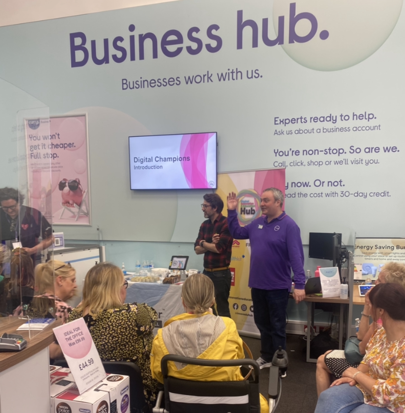 innovationeducationhub (@innoveduhub) on Twitter photo Yesterday's Digital Champion event was a huge success. Thank you to <a href="/nixonpn1/">Paul Nixon</a> and the <a href="/currysbusiness/">Currys Business</a> team.
The Digital Champions were offered guidance & advice from a range of tech experts to select the right tech to support their service users in the community. Yesterday's Digital Champion event was a huge success. Thank you to <a href="/nixonpn1/">Paul Nixon</a> and the <a href="/currysbusiness/">Currys Business</a> team.
The Digital Champions were offered guidance & advice from a range of tech experts to select the right tech to support their service users in the community.