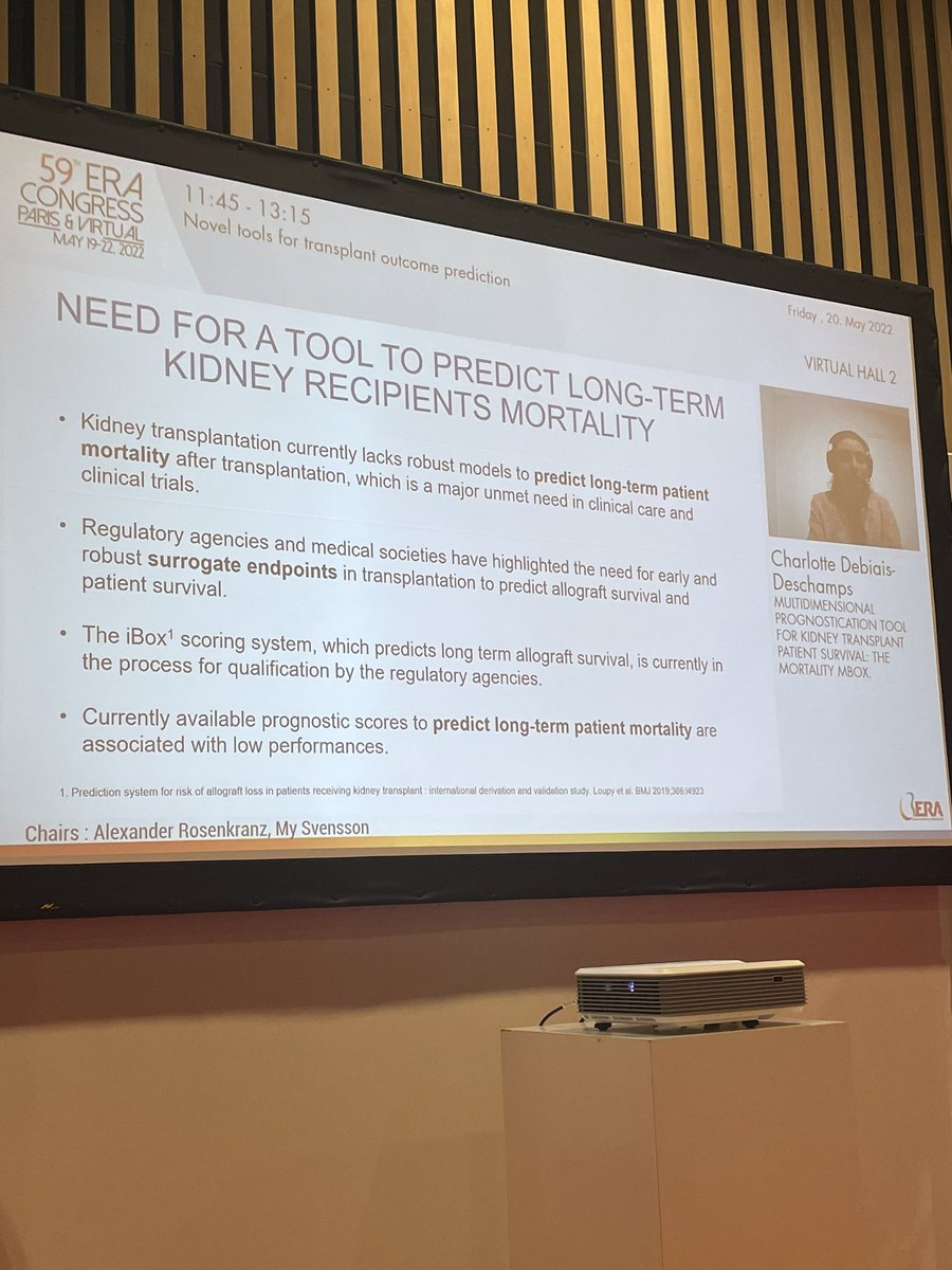 olivieraubert_'s tweet image. The mBox is an AI-based system that can predict long-term patient survival after #kidney #transplantation. Congrats @DebiaisCha for this great presentation and being among the 10 best abstracts of #ETA22 #TRANSPera22! 🎉 @ParisTxGroup @parcc_inserm @APHP @hopital_necker