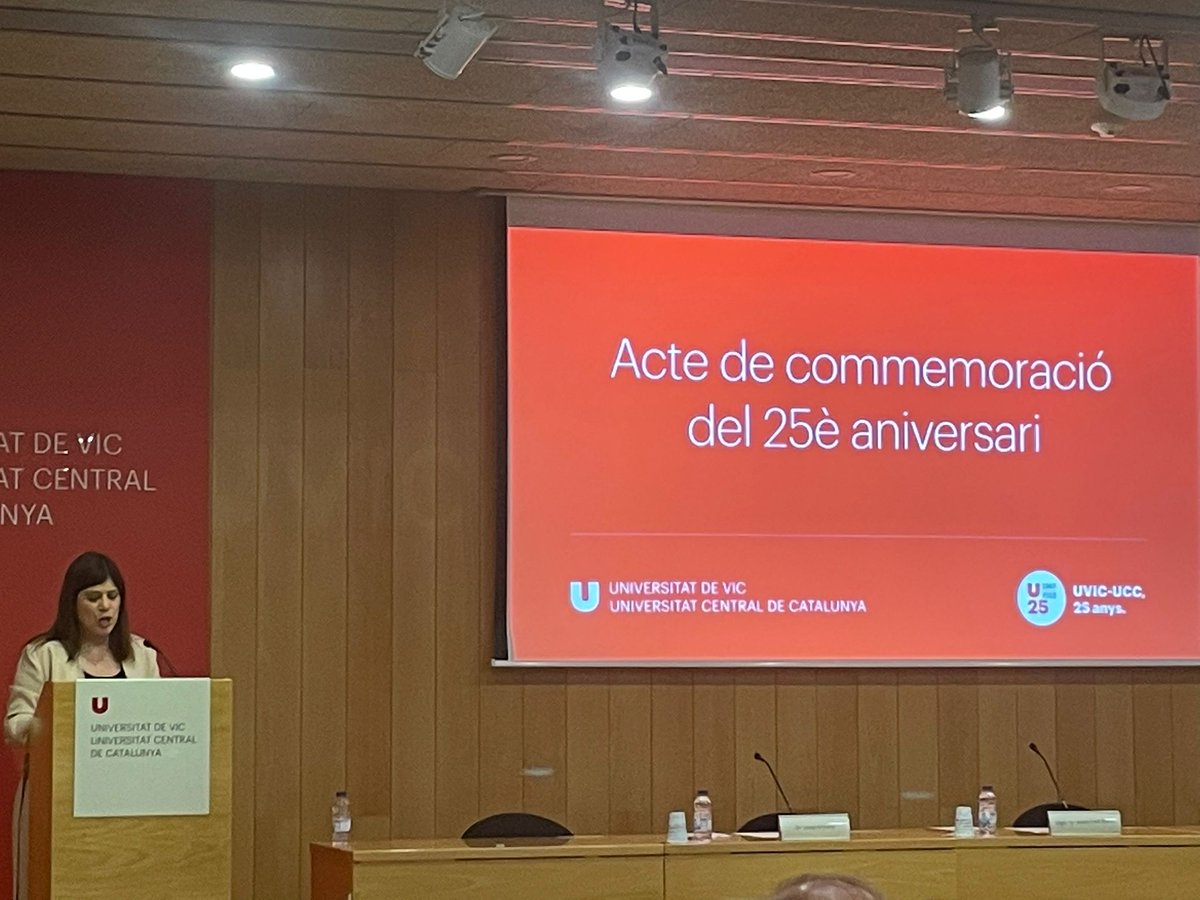uvic_ucc's tweet photo. Pren la paraula la Consellera de @recercat i @universitatscat del @govern @GemmaGeis: “Estic segura que la #UVic_UCC continuarà liderant la transformació del país que volem" https://t.co/j4UlnKLjdU