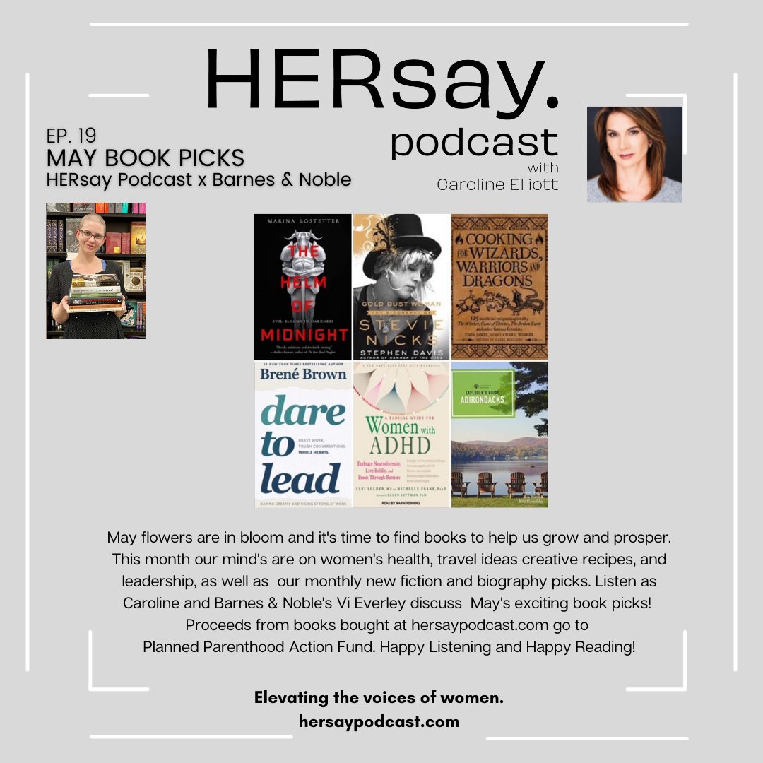 caroline917's tweet photo. May flowers are blooming and we want women to bloom and grow with this month’s HERsay Podcast x Barnes &amp; Noble Book Picks. Listen to today’s episode for host @caroline917’s entertaining &amp; informative discussion with @BNBuzz’s Vi Everley at https://t.co/s4JH3tV7Qy https://t.co/tsA9vBNLRW