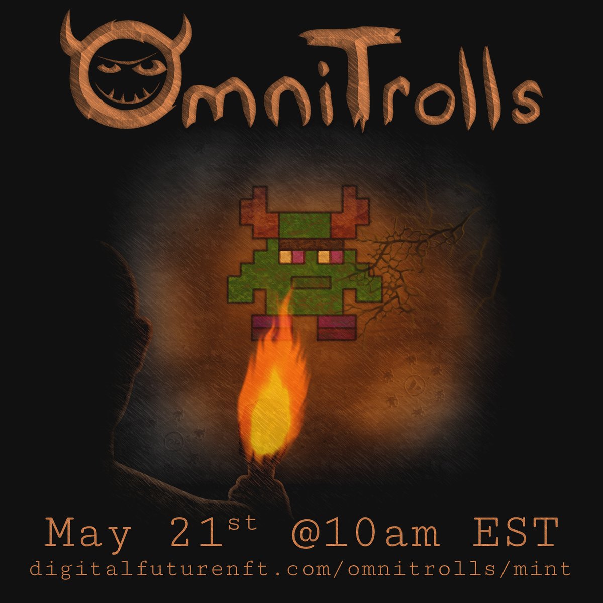 The age old question "wen mint" has been answered:

Humans will finally have access to the Incubation Chamber on May 21st @ 10am EST! Troll List members can mint early @ 9:30am!

6,666 trolls will be released into the realm of humans... But who will be the first to evolve one? 😈